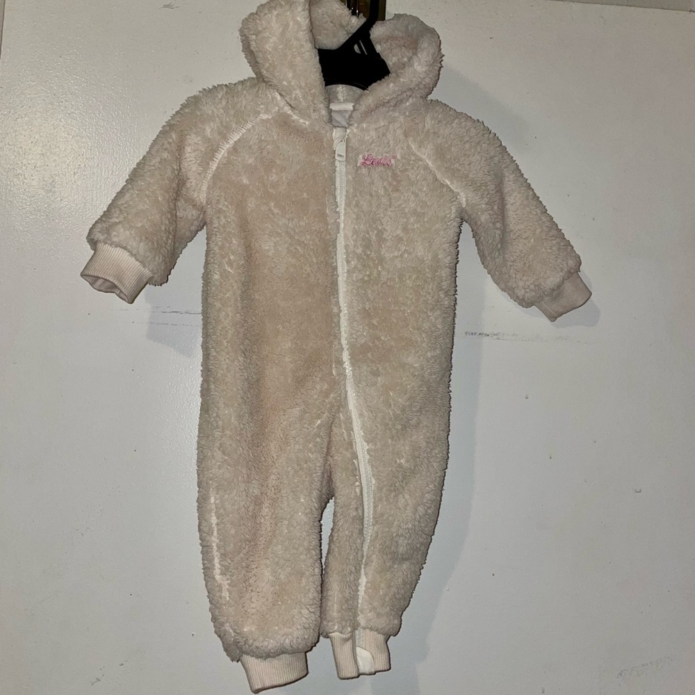 Levi's Cream Sherpa Baby Romper